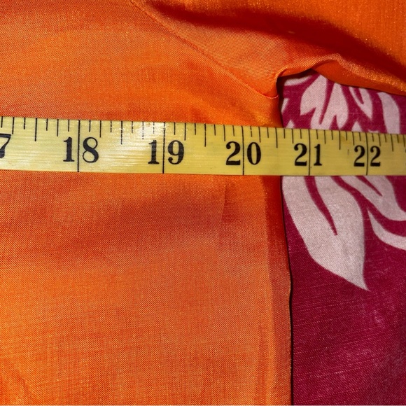 VTG Orange Short Sleeved Blouse with Green Trim - Picture 6 of 9
